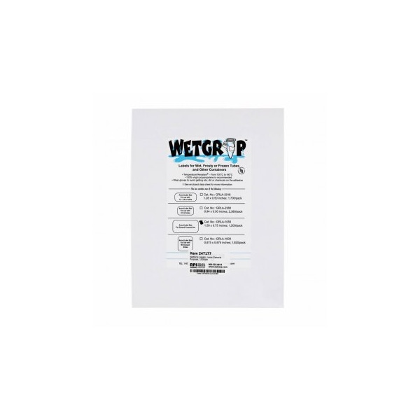 WetGrip Labels, Laser, General Purpose, 1500/pk, 1500PK